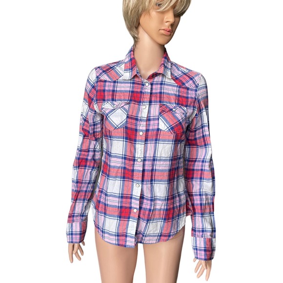 American Eagle Outfitters Checked Blouse Women Sz S slightly used - Picture 1 of 10